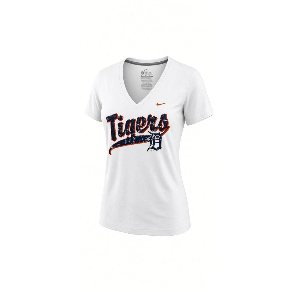 Detroit Tigers Nike V-Neck T-Shirt – Women's Size M – Slim Fit